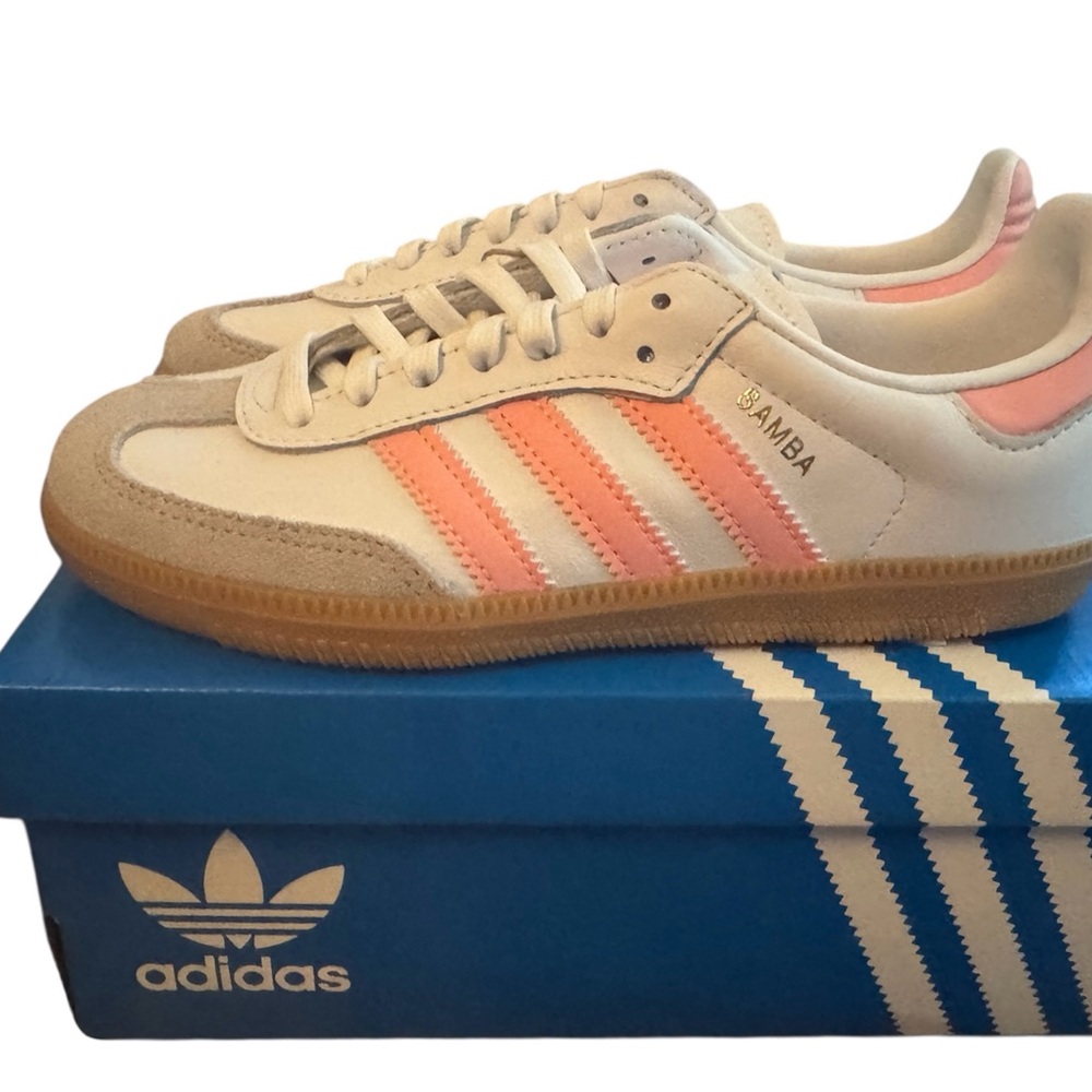adidas Samba Kids Sneakers - White and Pink